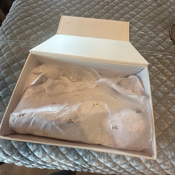 Amina Muaddi Blue Camelia 105 Slingback Pumps - Picture 8 of 12